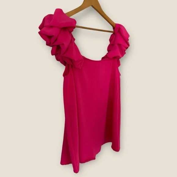 Haptics Pink Ruffle Top NWT - Picture 4 of 7